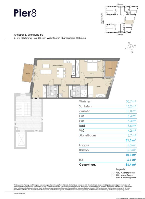 3-Zimmer-Neubauwohnung an der Kieler Hörn